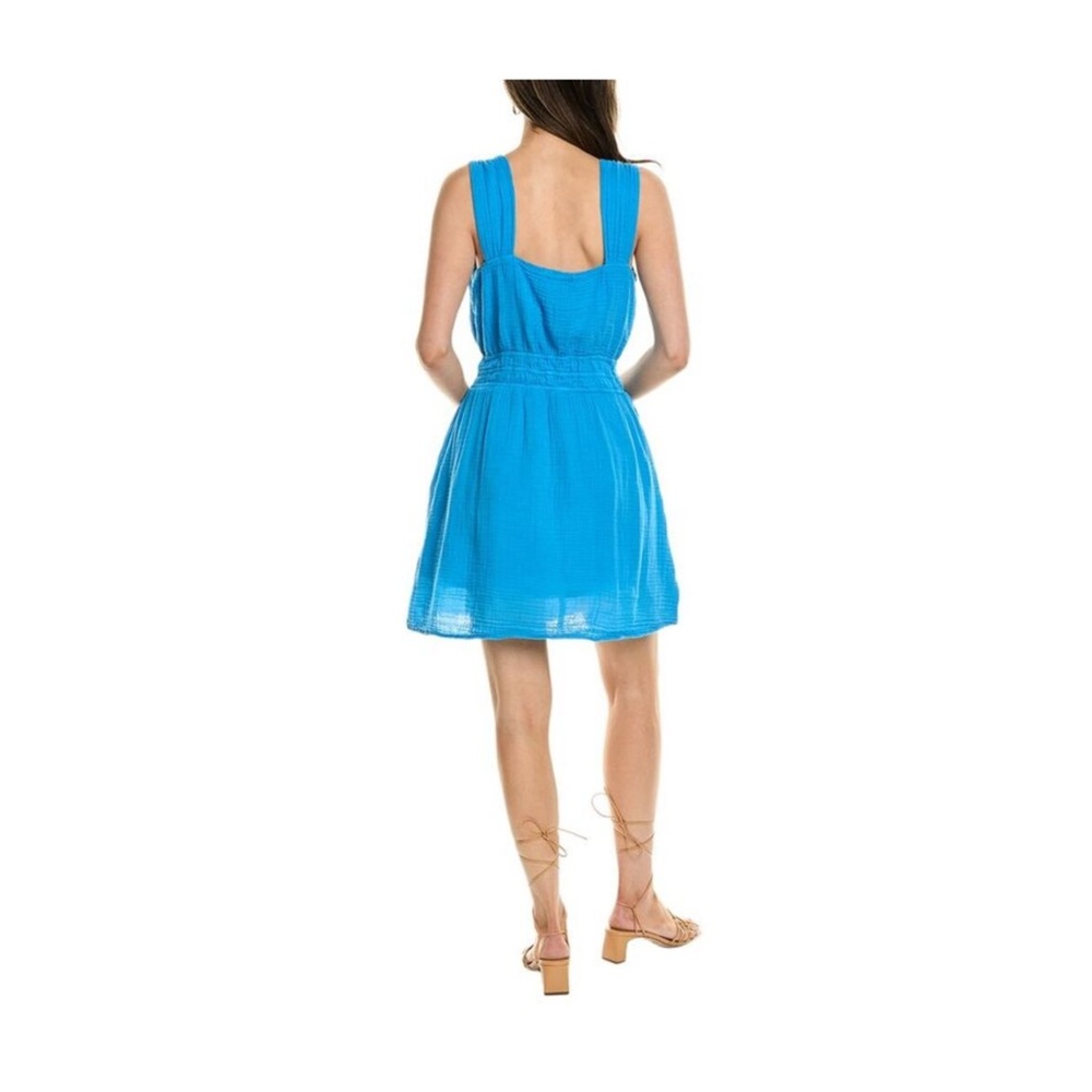 Michael Stars Josephine Blue Sleeveless Cotton Gauze Mini Above the Knee Dress - Picture 2 of 14